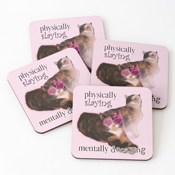 Item preview, Physically Slaying Mentally Decaying Cat Word Art  designed and sold by snazzyseagull.