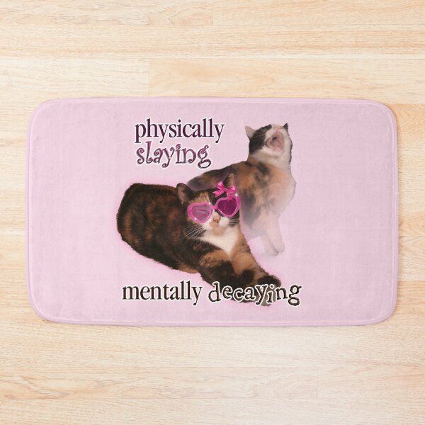Item preview, Physically Slaying Mentally Decaying Cat Word Art  designed and sold by snazzyseagull.