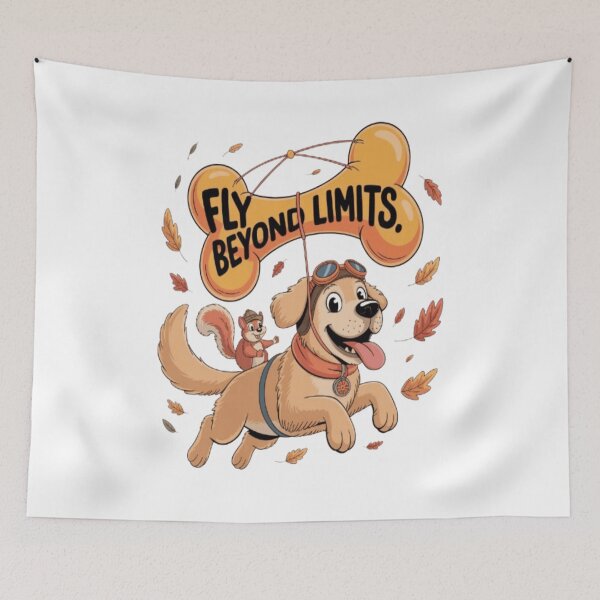 Item preview, Fly Beyond Limits – Cute Dog and Squirrel Adventure Design designed and sold by Petpixy.