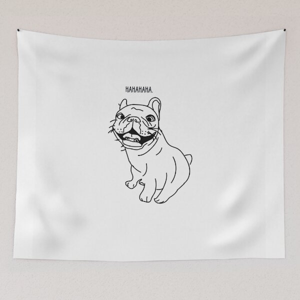 Item preview, Hahahaha - Frenchie Dog (b/w) designed and sold by sketchandpaws.