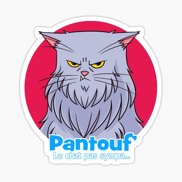 Vista previa del artículo con la obra «Retrato de Pantouf, el gato hostil, sin globo de diálogo», diseñado y vendido por Pantouf', le chat pas sympa.