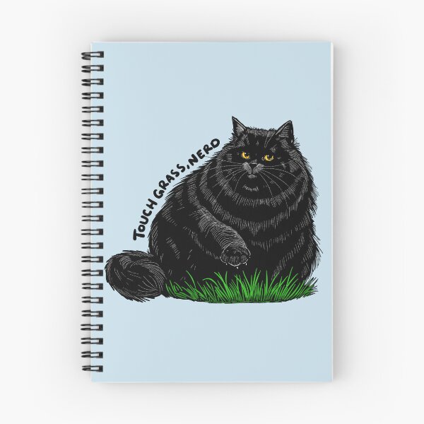 Item preview, Touch Grass, Nerd, Chonky Black Cat designed and sold by KilkennyCat Art.