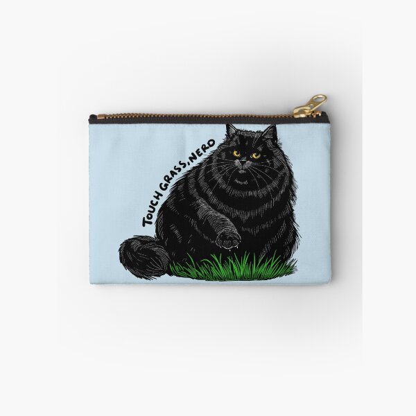 Item preview, Touch Grass, Nerd, Chonky Black Cat designed and sold by KilkennyCat Art.