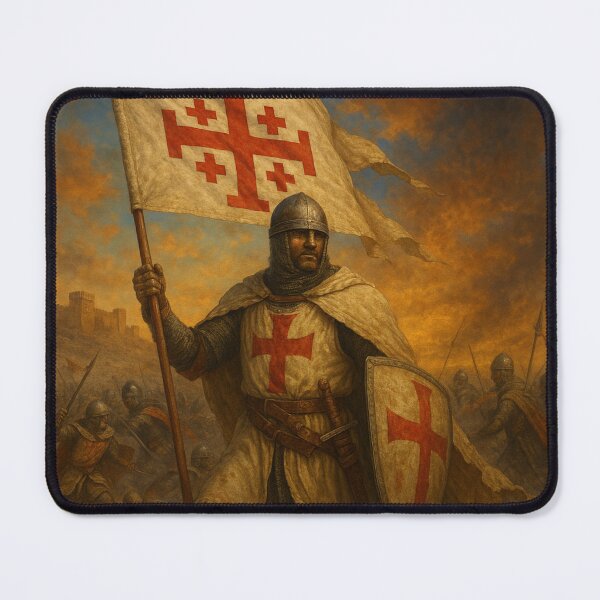 Item preview, Templar Knight Jerusalem Cross Flag designed and sold by historyandmore.