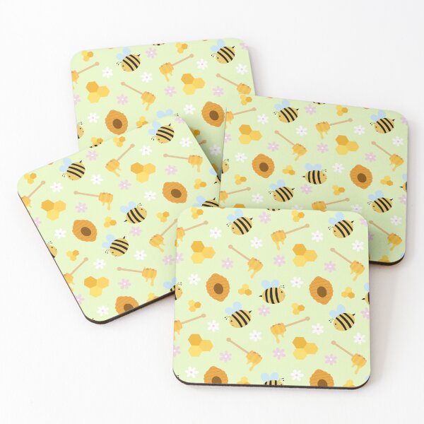Item preview, Bumblebee and Honey Seamless Pattern designed and sold by Doodle Cat.