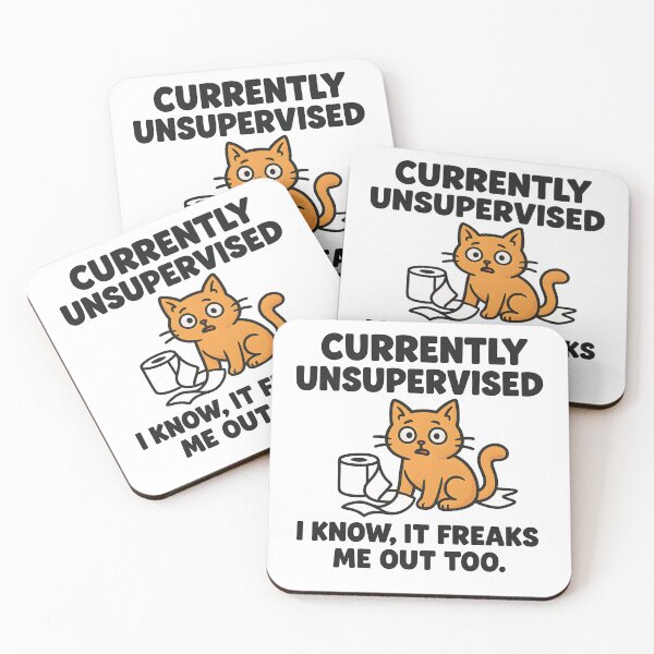 Item preview, Currently Unsupervised Funny Cat T-Shirt – Quirky Self-Deprecating Humor Tee for Adults designed and sold by WAUZ.