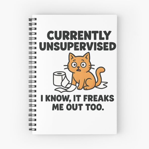 Item preview, Currently Unsupervised Funny Cat T-Shirt – Quirky Self-Deprecating Humor Tee for Adults designed and sold by WAUZ.