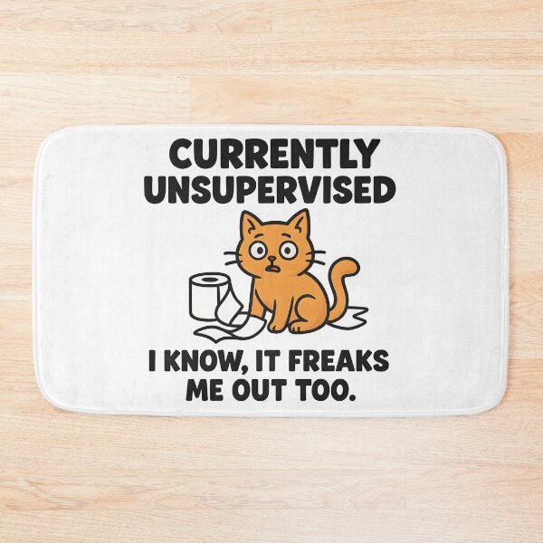 Item preview, Currently Unsupervised Funny Cat T-Shirt – Quirky Self-Deprecating Humor Tee for Adults designed and sold by WAUZ.