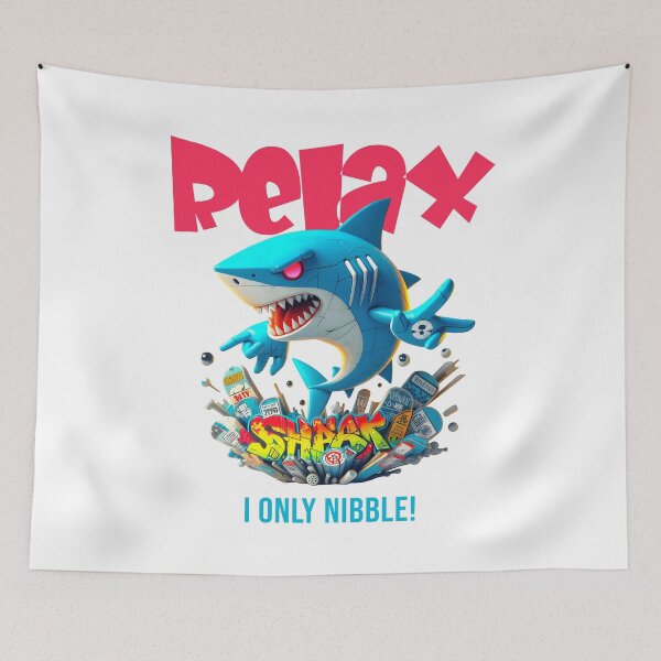 Item preview, Relax—Graffiti Shark Only Nibbles designed and sold by AtuqStudio.