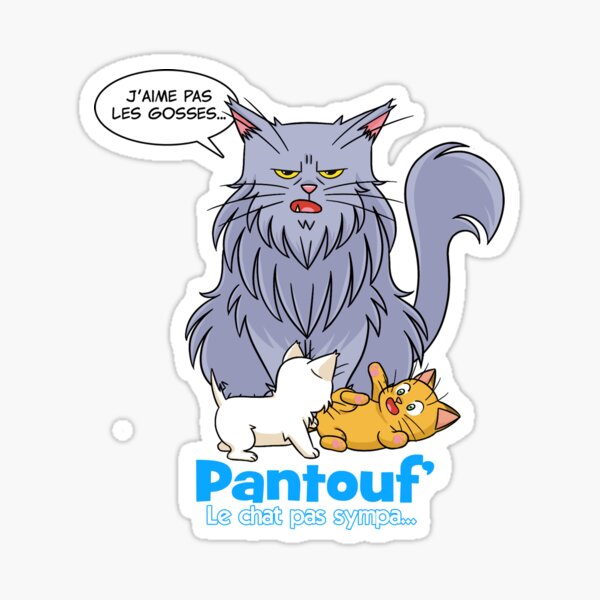 Vista previa del artículo con la obra «¡No me gustan los niños!», diseñado y vendido por Pantouf', le chat pas sympa.