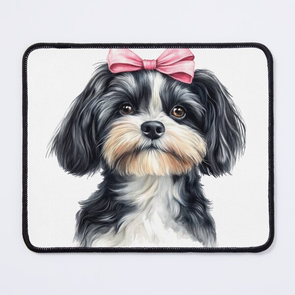 Item preview, Shih Tzu Cutie with Pink Bow designed and sold by Bichon Boutique.