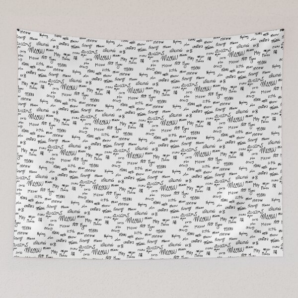 Item preview, Multilingual Cat Sounds Meow Pattern designed and sold by sagm.