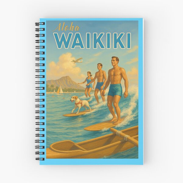 Item preview, Aloha Waikiki Travel Poster designed and sold by TeeARTHY.