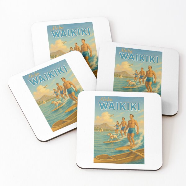 Item preview, Aloha Waikiki Travel Poster designed and sold by TeeARTHY.
