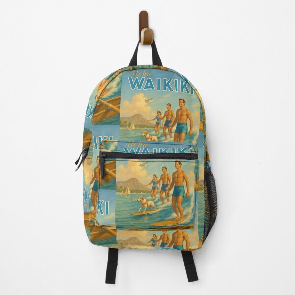 Item preview, Aloha Waikiki Travel Poster designed and sold by TeeARTHY.