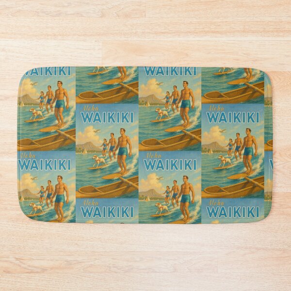 Item preview, Aloha Waikiki Travel Poster designed and sold by TeeARTHY.