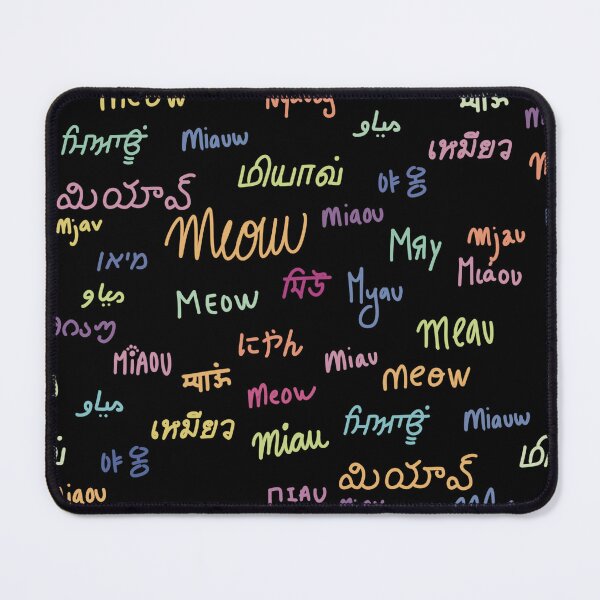 Item preview, Multicolor on Black Multilingual Cat Sounds Meow Pattern designed and sold by sagm.