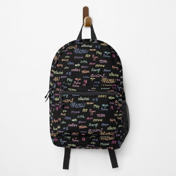 Item preview, Multicolor on Black Multilingual Cat Sounds Meow Pattern designed and sold by sagm.