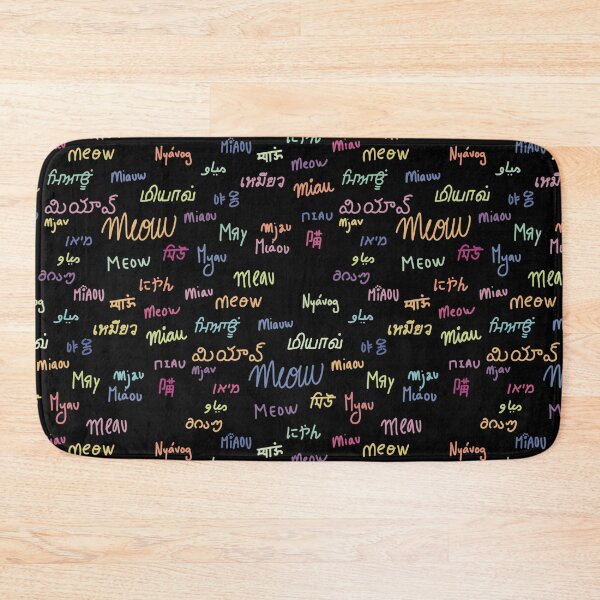 Item preview, Multicolor on Black Multilingual Cat Sounds Meow Pattern designed and sold by sagm.