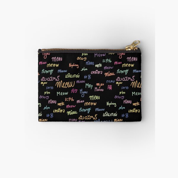 Item preview, Multicolor on Black Multilingual Cat Sounds Meow Pattern designed and sold by sagm.