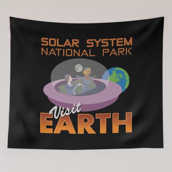 Item preview, Retro Futuristic Spaceship Flying Saucer Funny Space Travel Visit Earth designed and sold by Maljonic.