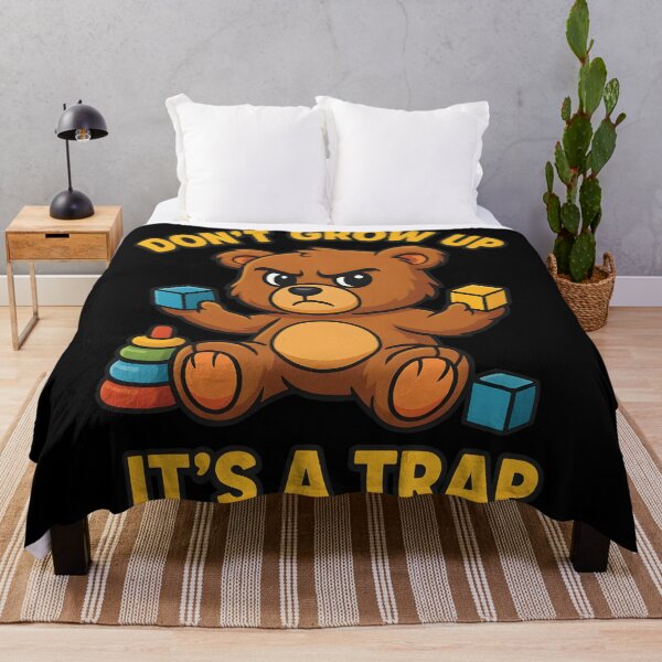 Item preview, Don't Grow Up It's a Trap – Funny Angry Teddy Bear T-Shirt | Cartoon Meme Humor Tee designed and sold by WAUZ.