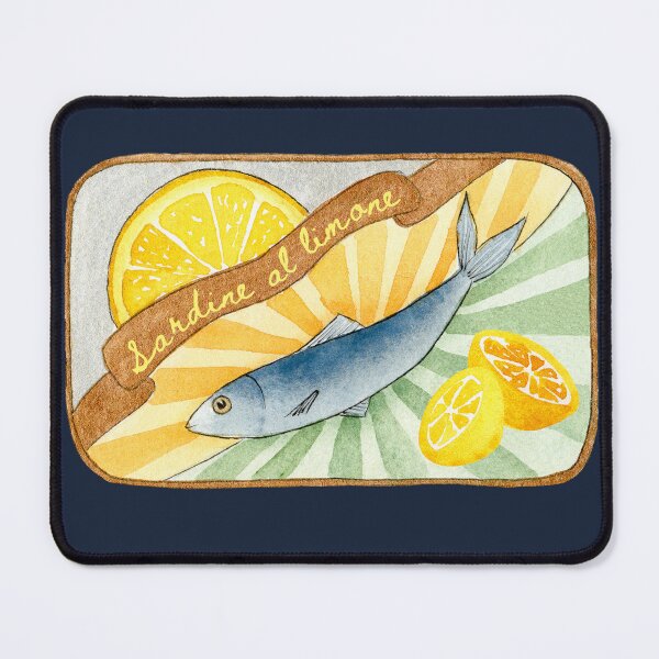 Item preview, Tin of Sardines in Watercolor (Sardine al Limone) designed and sold by andrebalest.art.