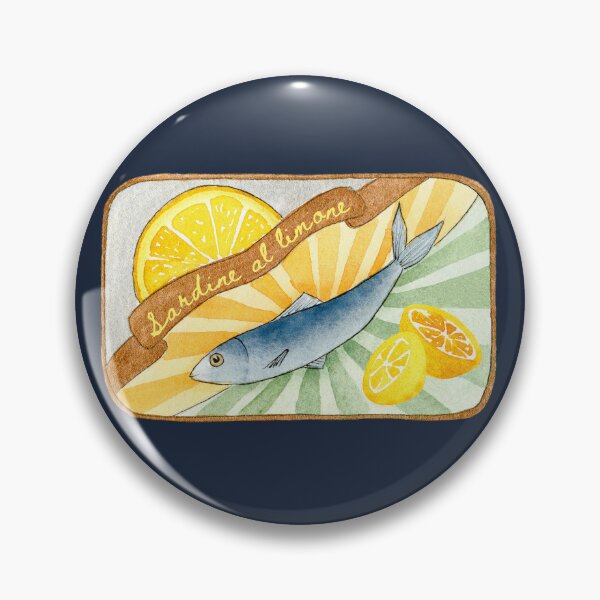 Item preview, Tin of Sardines in Watercolor (Sardine al Limone) designed and sold by andrebalest.art.