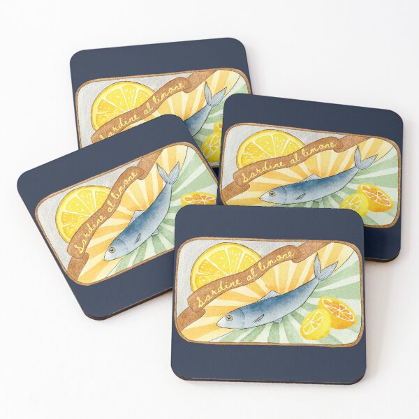 Item preview, Tin of Sardines in Watercolor (Sardine al Limone) designed and sold by andrebalest.art.