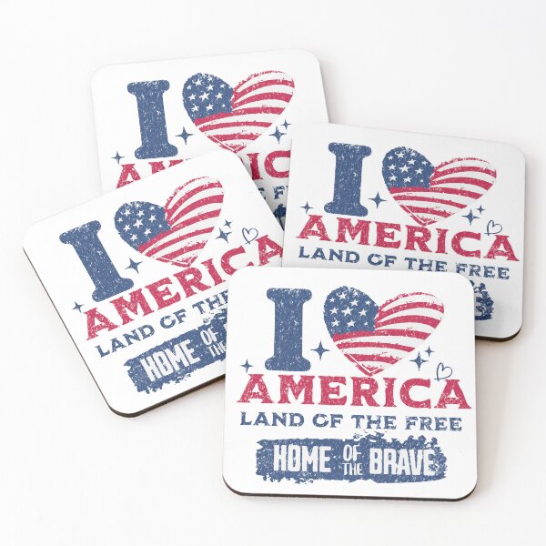 Item preview, America Land of the Free Home of the Brave designed and sold by Barefootprint.