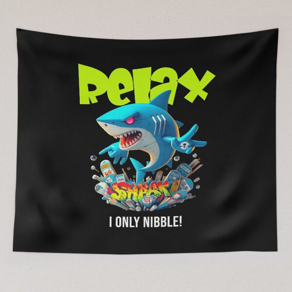 Item preview, Relax Neon Shark Just Nibbles designed and sold by AtuqStudio.