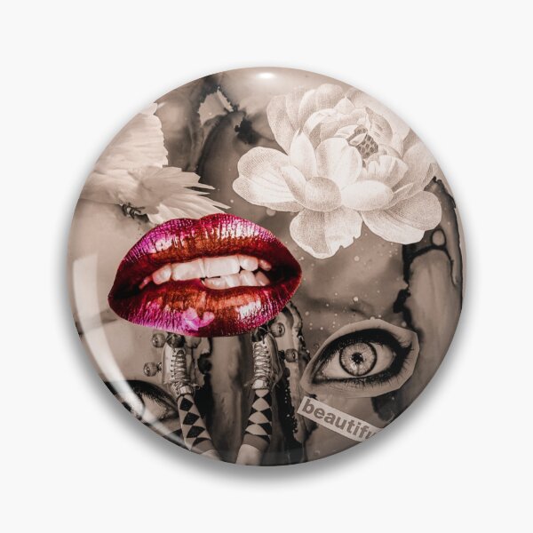 Item preview, POP ART, COLLAGE, FACE, EYES, PHOTO, RED LIPS, SEPIA designed and sold by AASparksDesigns.