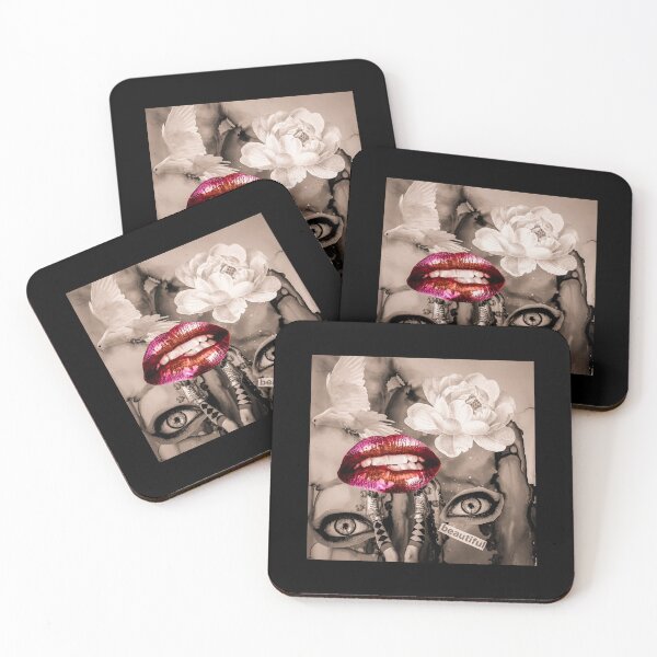 Item preview, POP ART, COLLAGE, FACE, EYES, PHOTO, RED LIPS, SEPIA designed and sold by AASparksDesigns.