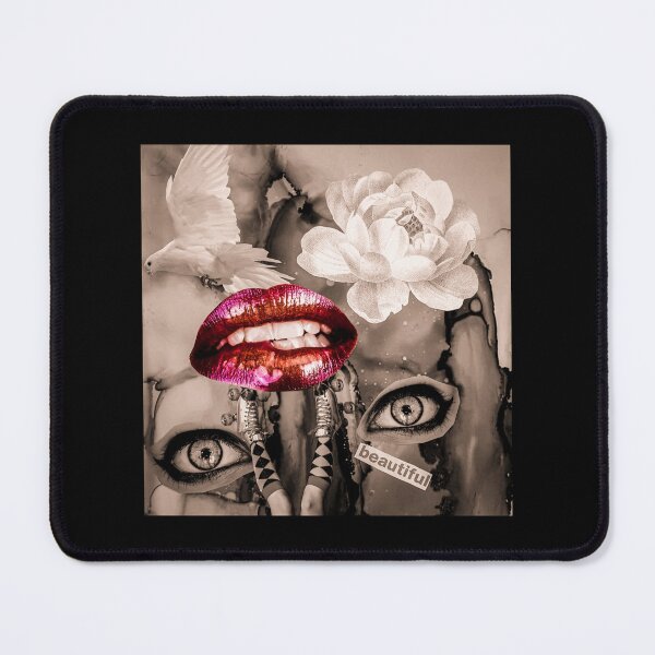 Item preview, POP ART, COLLAGE, FACE, EYES, PHOTO, RED LIPS, SEPIA designed and sold by AASparksDesigns.