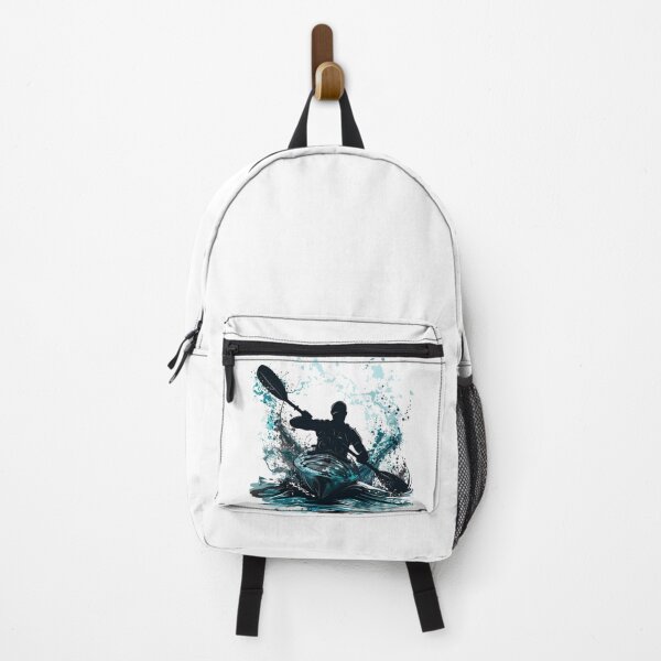 Item preview, Kayak Power – Bold Silhouette on Turbulent Water Splash Art designed and sold by JenniferCreaArte .