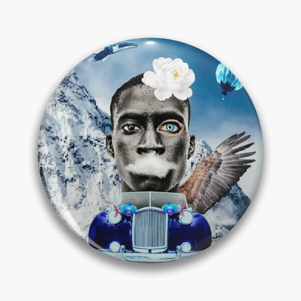 Item preview, POP ART, COLLAGE, FACE, EYES, PHOTO, BLUE, BLACK designed and sold by AASparksDesigns.