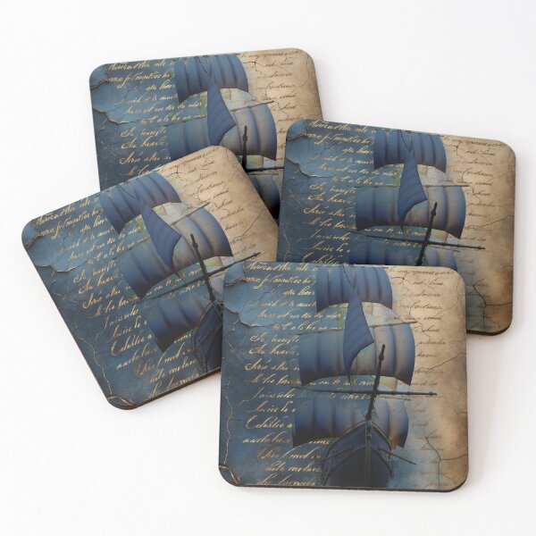 Item preview, Steampunk Voyage – Antique Sailship on Cracked Manuscript designed and sold by sneidere9dace.