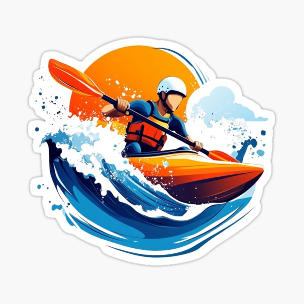 Item preview, Sunset Kayak Ride – Minimal Adventure Splash Art designed and sold by JenniferCreaArte .