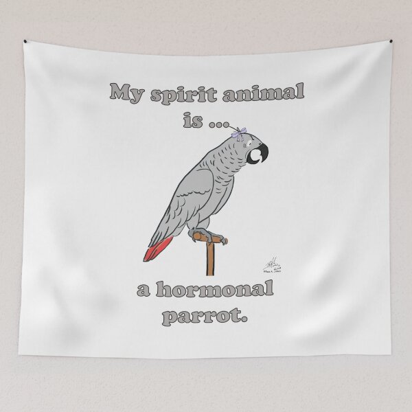 Item preview, My Spirit Animal is a Hormonal Parrot African Grey Woman designed and sold by Laughing Parrot Studio.