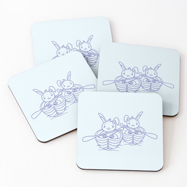 Item preview, Two Cute Rabbits Bunny Paddling Rowing Boat Friend designed and sold by shirt-o-mat.