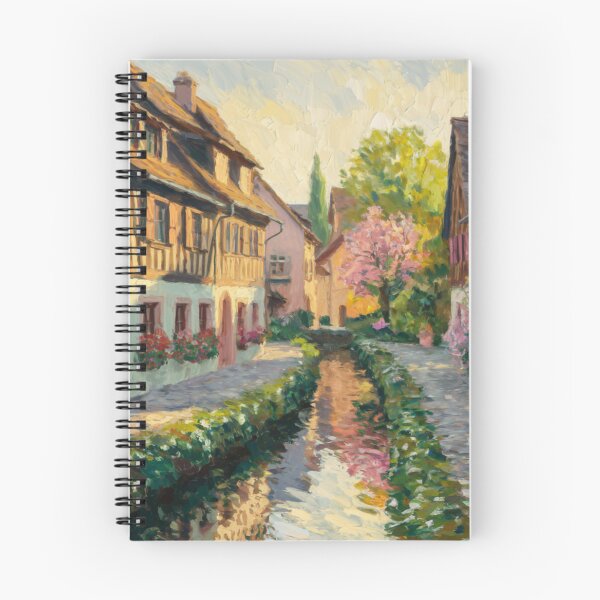 Item preview, Spring Morning in Alsace | French Impressionist Canal Village  designed and sold by CARRAANN.