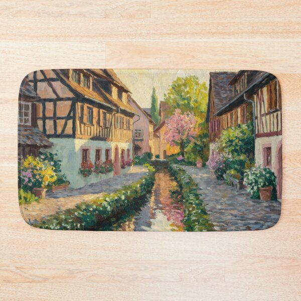 Item preview, Spring Morning in Alsace | French Impressionist Canal Village  designed and sold by CARRAANN.