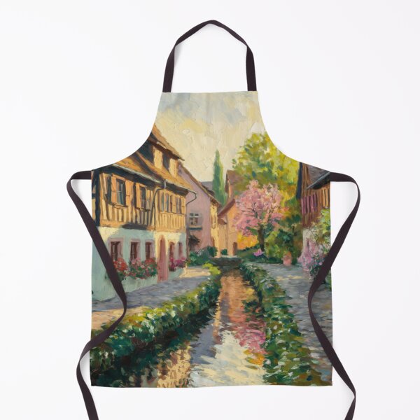 Item preview, Spring Morning in Alsace | French Impressionist Canal Village designed and sold by CARRAANN.