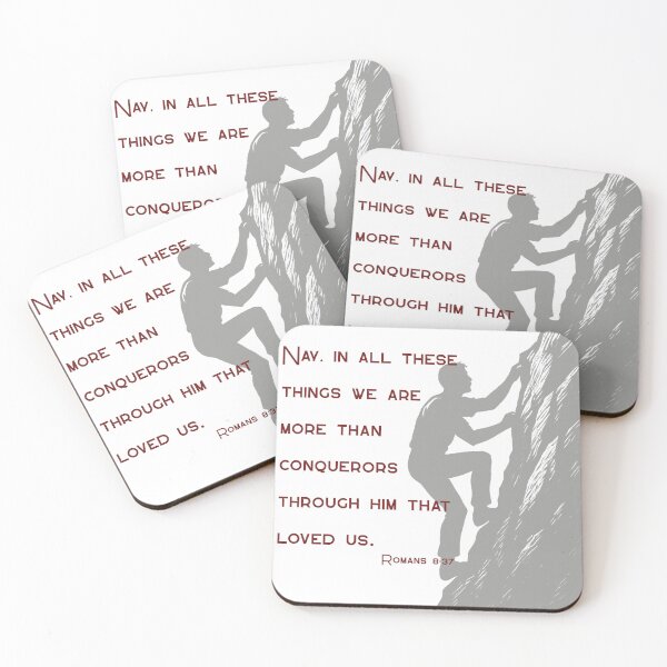 Item preview, In all these things we ar more than conquerors through him that loved us. Romans 8:37 designed and sold by dreamlandbuyers.