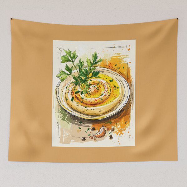 Item preview, Savor the Flavor - Creamy Hummus Bowl with Olive Oil Parsley and a Mediterranean Spice Kick designed and sold by OlfactoART Studio.