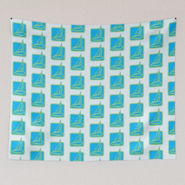 Item preview, Sailing Logo Symbol Square Sailboat Ship Captain designed and sold by shirt-o-mat.