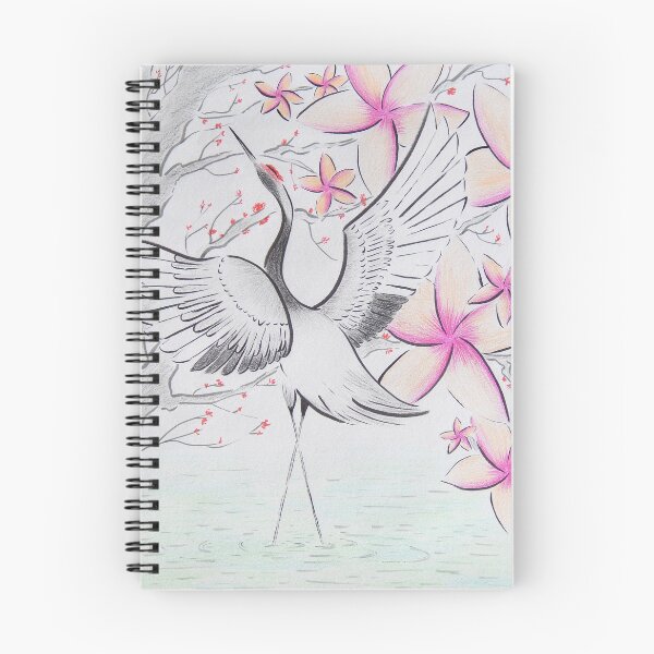 Item preview, Crane with Flowers | Japanese Red-Crowned Crane | Zen Art  designed and sold by AngelaMarieArt.