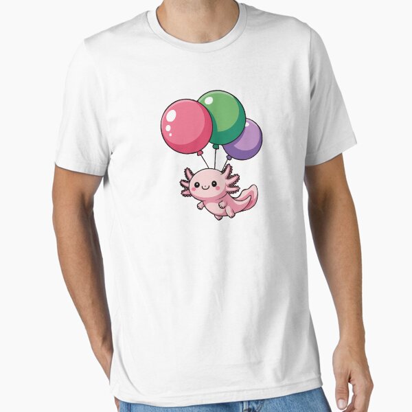 Item preview, Kawaii Axolotl Floating with Balloons – Cute Pastel Amphibian Illustration for Animal Lovers & Whimsical Souls designed and sold by TheFrogsAcademy.