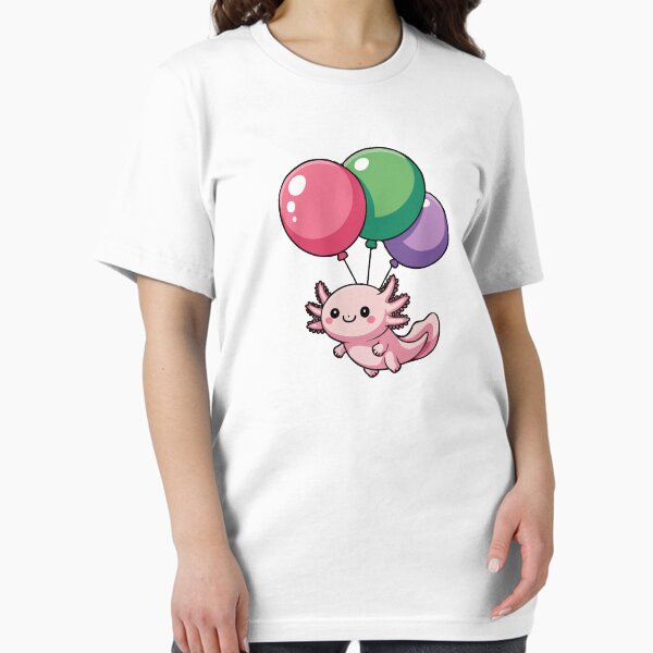 Item preview, Kawaii Axolotl Floating with Balloons – Cute Pastel Amphibian Illustration for Animal Lovers & Whimsical Souls designed and sold by TheFrogsAcademy.