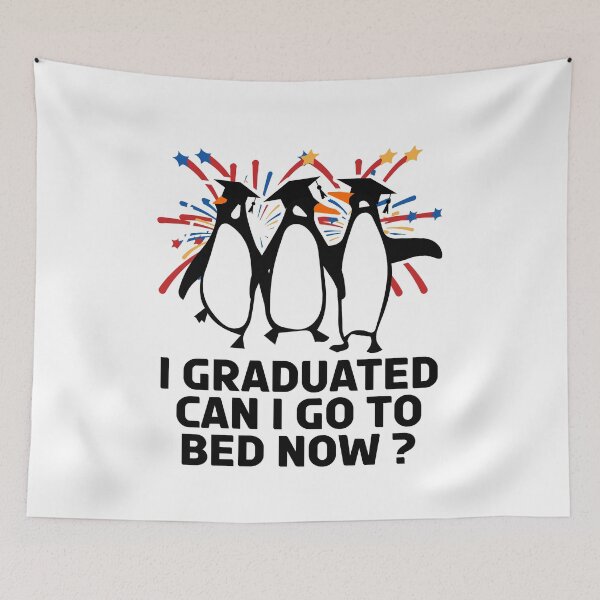 Item preview, I Graduated Can I Go To Bed Now Funny Penguin Graduation Party Design designed and sold by Dmetalx Art Apparel.